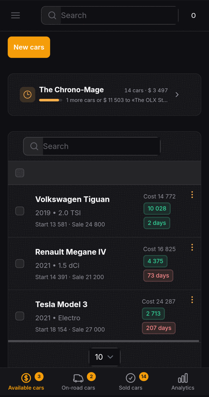 Managing cars